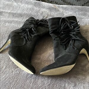 Elegant Black Fringe Ankle Boots